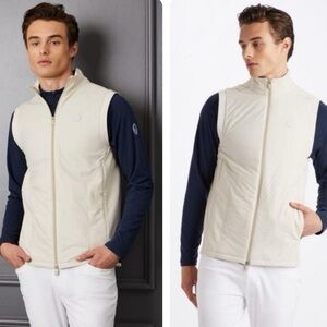 G/FORE Mens Beige Golf Vest STN G4MA23O49  Size Large